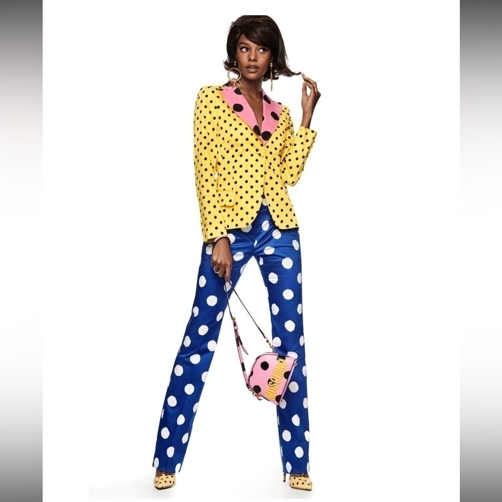 Authentic MOSCHINO COUTURE polka dot blazer jacket size 4 NEW